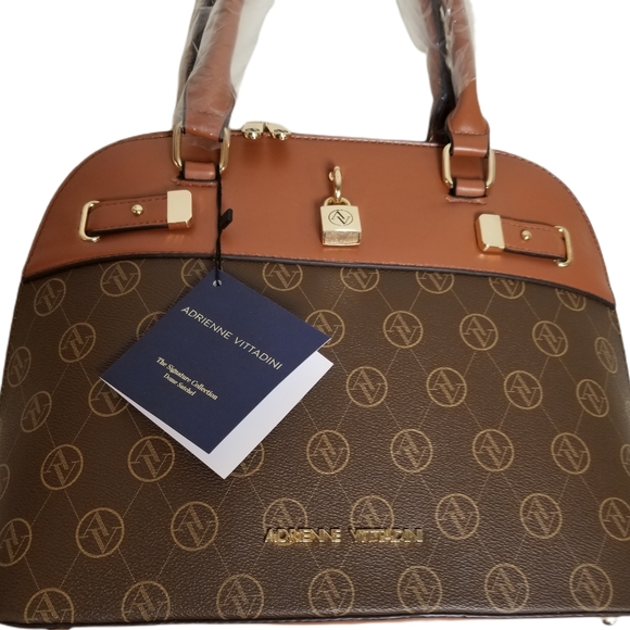 Sale 🔖 NWT Adrienne Vittadini Monogram Dome Satchel - Picture 13 of 13